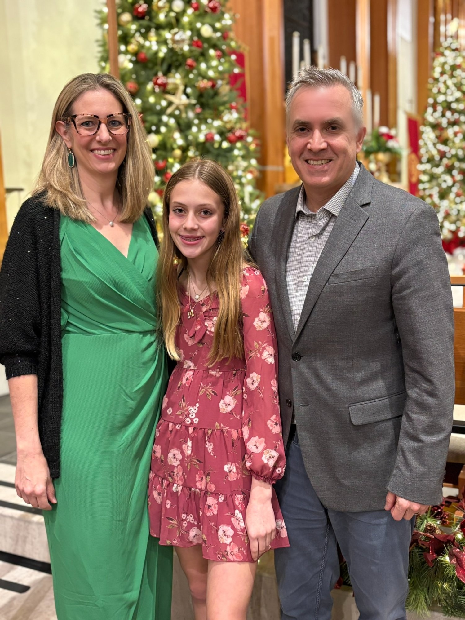 Chris Treadaway with family at St. Theresa Catholic Church